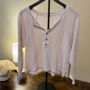 Z Supply Waffle Knit Henley Top